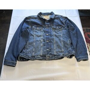 True Craft Denim Jacket XL Blue Trucker Style Cotton Classic Casual Chore